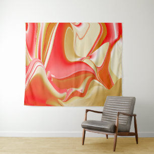 Liebe und Gold Abstrakt 3D Rainbowart Wandteppich