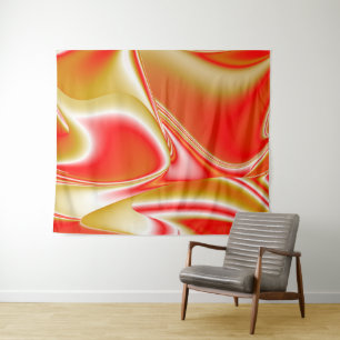 Liebe und Gold Abstrakt 3D Rainbowart Wandteppich