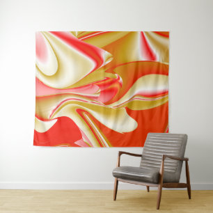 Liebe und Gold Abstrakt 3D Rainbowart Wandteppich