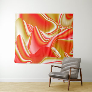 Liebe und Gold Abstrakt 3D Rainbowart Wandteppich