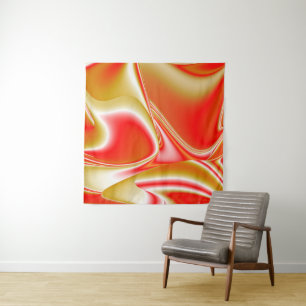 Liebe und Gold Abstrakt 3D Rainbowart Wandteppich