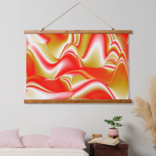 Liebe und Gold Abstrakt 3D Rainbowart Wandteppich Mit Holzrahmen