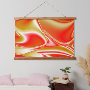 Liebe und Gold Abstrakt 3D Rainbowart Wandteppich Mit Holzrahmen