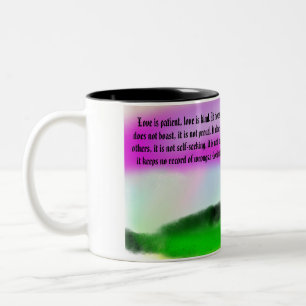 Liebe und Güte Zweifarbige Tasse