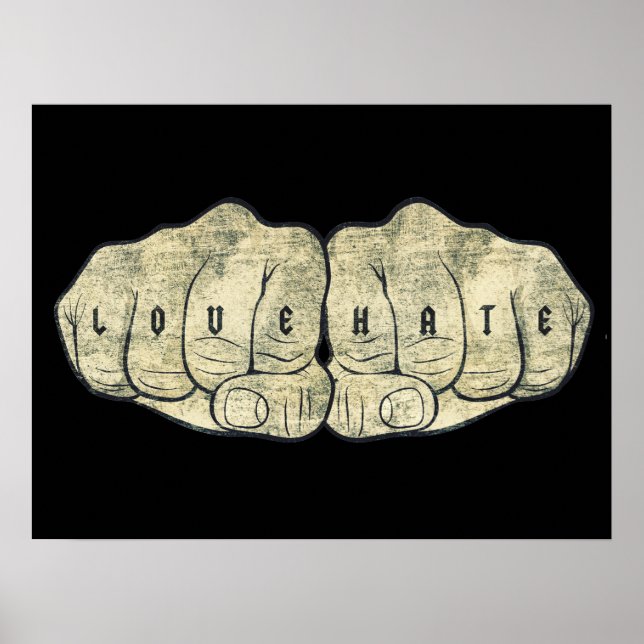 Liebe und Hasstätowierung Poster (Vorne)