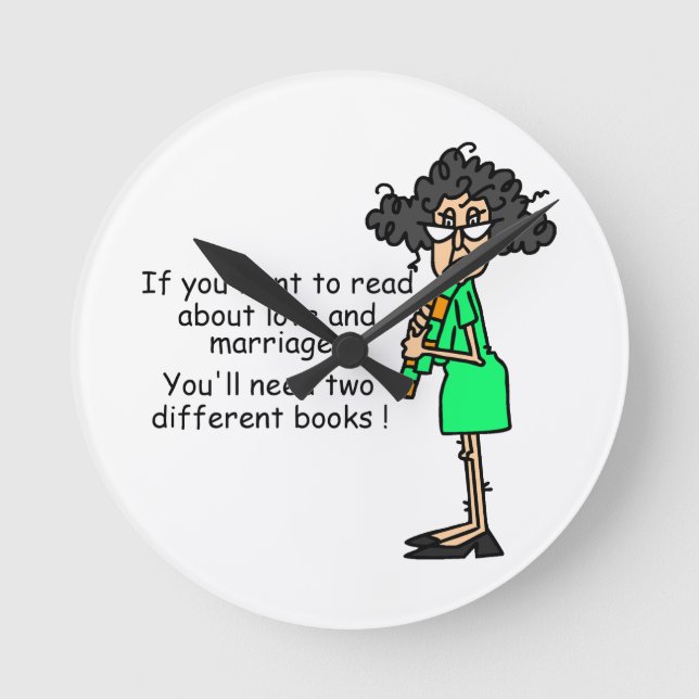 Liebe-und Heirat-Spaß Runde Wanduhr (Vorderseite)