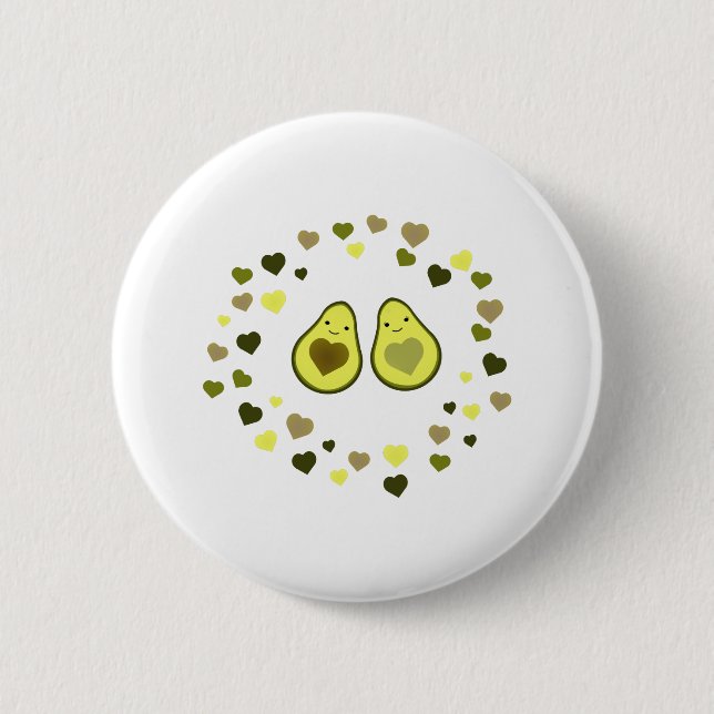 Liebe und Herz Avocados Button (Vorderseite)