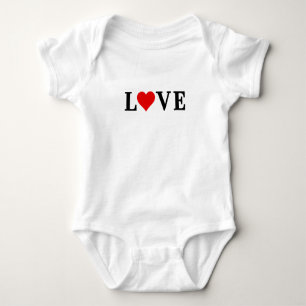 LIEBE und Herz Einfach Minimalistisch Baby Strampler