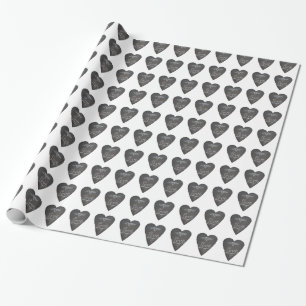 Liebe und Herz in Kreide Tafel Muster Geschenkpapier