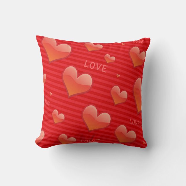 Liebe und Herz Valentine Pillow Kissen (Vorderseite)