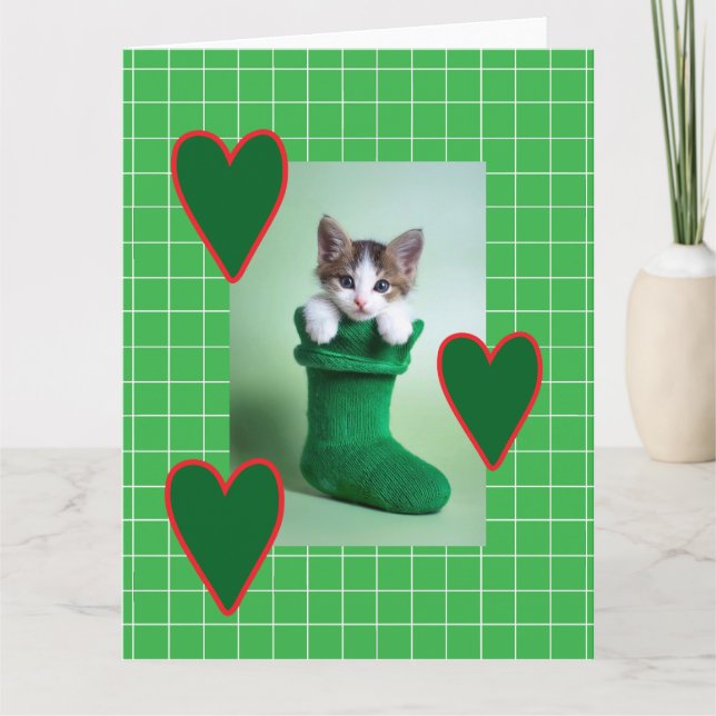 Liebe und Herz Weihnachten Karte (Vorderseite)