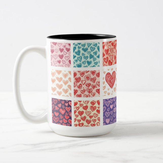 Liebe und Herz Zweifarbige Tasse (Links)