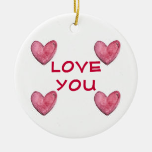 "LIEBE UND HERZEN" KERAMIKORNAMENT