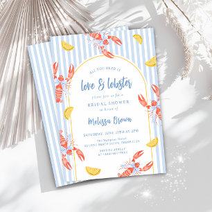 Liebe und Hummer Meeresfrüchte Bridal Dusche Einla Einladung