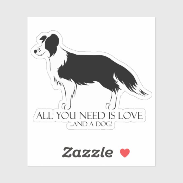 Liebe und Hund Aufkleber (Blatt)