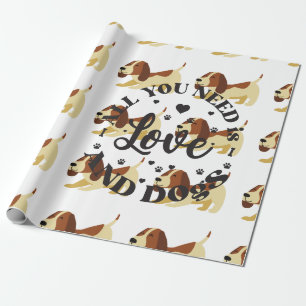 "Liebe und Hunde" Thema Geschenkpapier