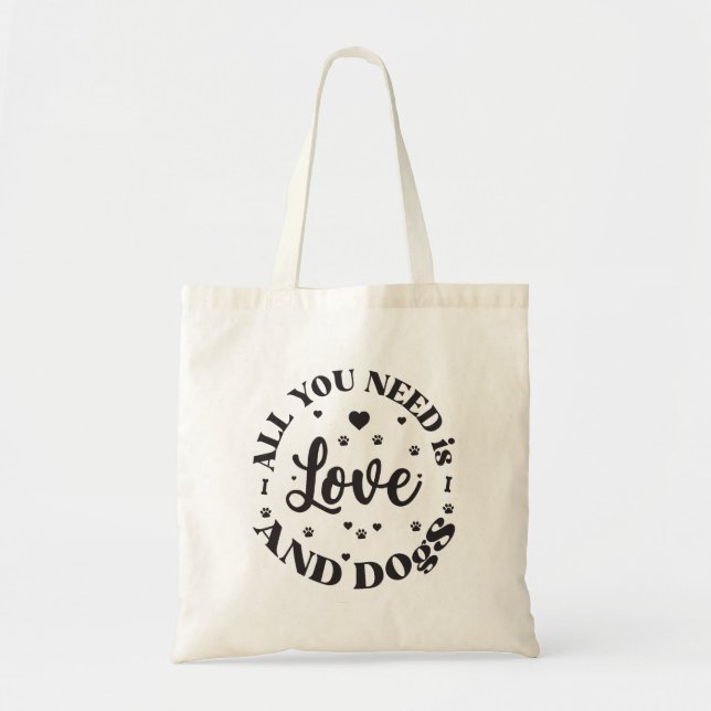 "Liebe und Hunde" Thema Tragetasche (Vorne)
