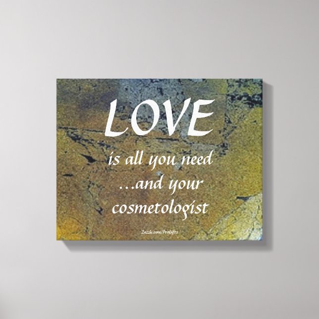 Liebe und Ihr Kosmetologe am Black Gold Leaf Leinwanddruck (Vorderseite)