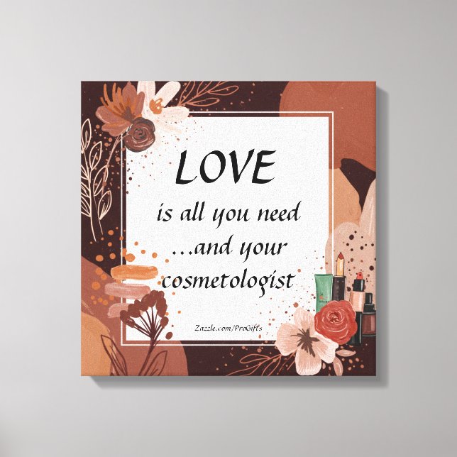 Liebe und Ihr Kosmetologe Boho Style Leinwanddruck (Vorderseite)