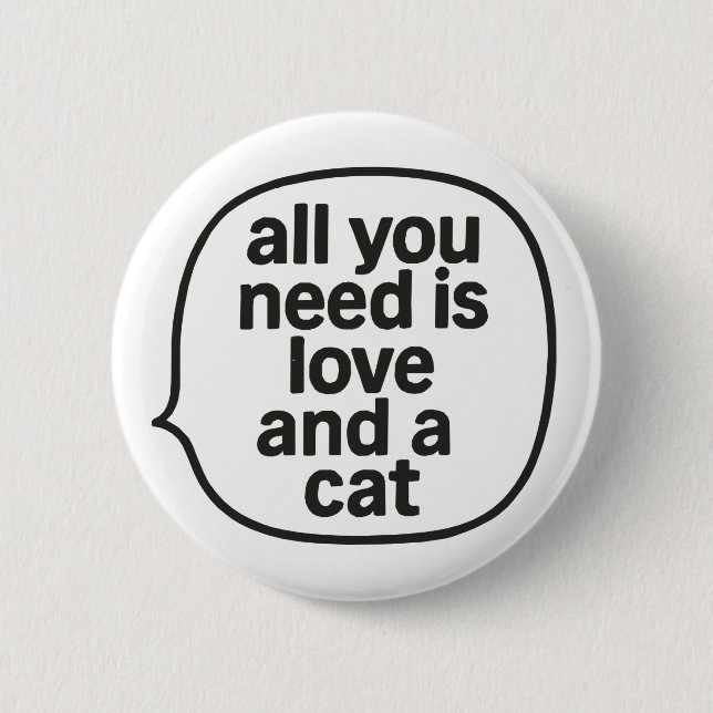 Liebe und Katze Button (Vorderseite)