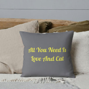 Liebe und Katze Personalisiertes Niedliches Zitat Kissen