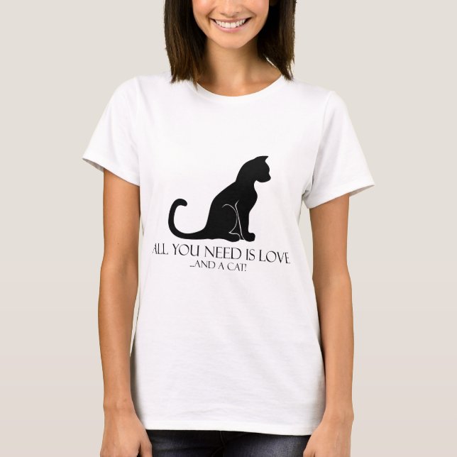 Liebe und Katze T-Shirt (Vorderseite)