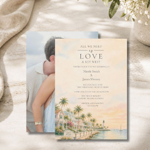 Liebe und Key West Ziel Foto-Hochzeit Einladung