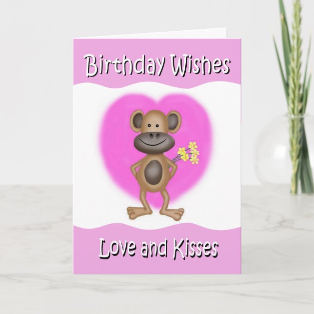 Liebe und Kisses Birthday Card Karte (Vorderseite)