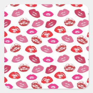 Liebe und Küsse Quadratischer Aufkleber