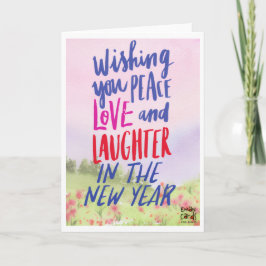 Liebe und Lachen Frohes Neujahrsgrußkarte Karte