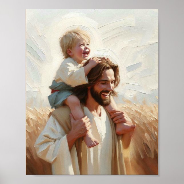 Liebe und Lachen - Jesus mit den Kindern Digitale  Poster (Vorne)