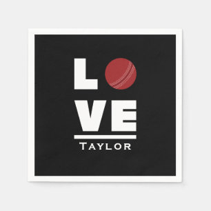 Liebe und lebe Cricket Sport Fan Benutzerdefiniert Serviette
