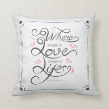 Liebe und Leben, die Zitat| Throw-Kissen