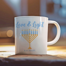 Liebe und leicht Personalisierte Hanukkah Menorah  Kaffeetasse