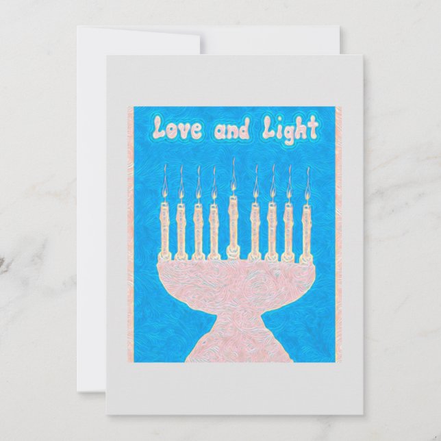 Liebe und leichte Hanukka Feiertagskarte (Vorderseite)