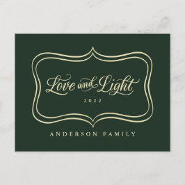 Liebe und leichter klassischer Goldrahmen Feiertagspostkarte