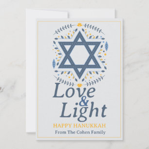 Liebe und Licht   Collage aus Hanukkah-Foto Feiertagskarte
