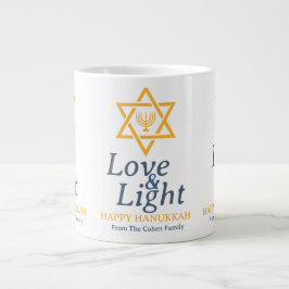 Liebe und Licht | Einfache Hanukkah-Familie Jumbo-Tasse