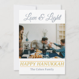 Liebe und Licht | Einfaches Hanukkah-Foto Feiertagskarte