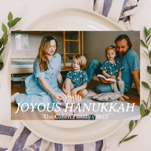 Liebe und Licht   Einfaches Hanukkah-Foto Feiertagskarte