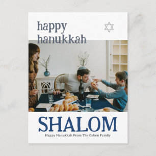 Liebe und Licht Einfaches Hanukkah-Foto Feiertagspostkarte