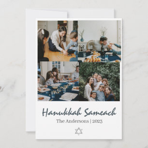 Liebe und Licht Hanukkah Familienfoto Collage Feiertagskarte