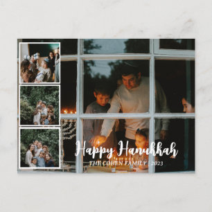 Liebe und Licht Hanukkah-Familienfoto-Collage Feiertagspostkarte