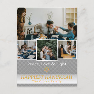 Liebe und Licht   Hanukkah Foto Collage Feiertagspostkarte