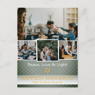 Liebe und Licht   Hanukkah Foto Collage Feiertagspostkarte