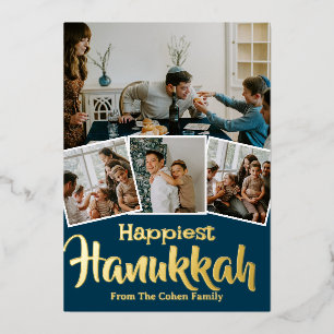 Liebe und Licht Hanukkah Foto Collage Folien Feiertagskarte