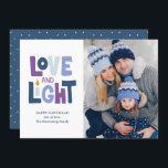 "Liebe und Licht" Happy Hanukkah Foto Ferienkarte Feiertagskarte<br><div class="desc">"Liebe und Licht" Happy Hanukkah Foto Holiday Design.</div>