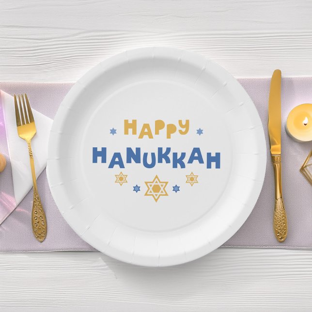Liebe und Licht "Happy Hanukkah" Pappteller (Von Creator hochgeladen)