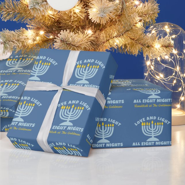 "Liebe und Licht" Jüdische acht Nächte in Hanukkah Geschenkpapier (Feiertage)