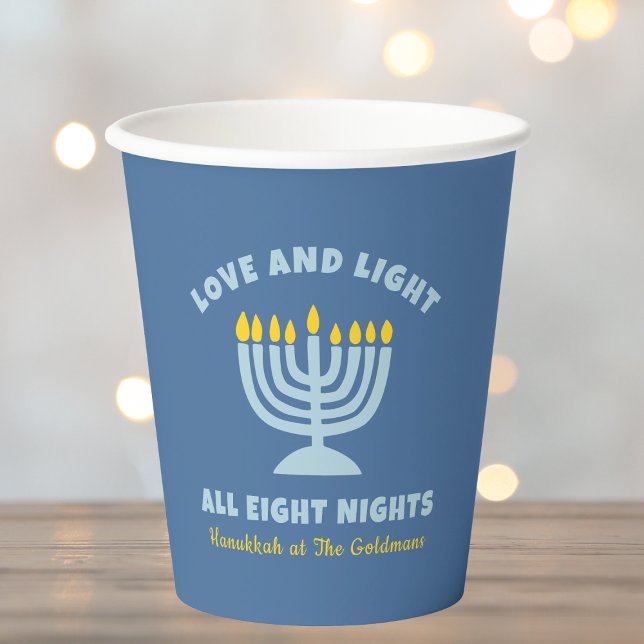 "Liebe und Licht" Jüdische acht Nächte in Hanukkah Pappbecher (Von Creator hochgeladen)